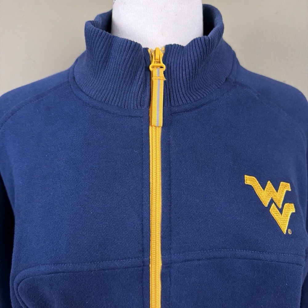 VINTAGE Y2K NIKE TEAM WVU WEST VIRGINIA FULL ZIP SWEATSHIRT FLEECE WOMENS M NWOT - Picture 2 of 13